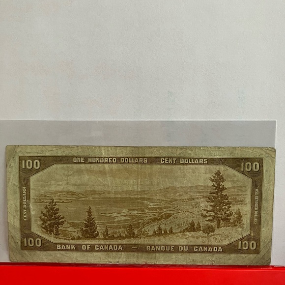 1954 Canada $100 Circulated Note  Prefix B/J 0014859 Low Number - Picture 2 of 2